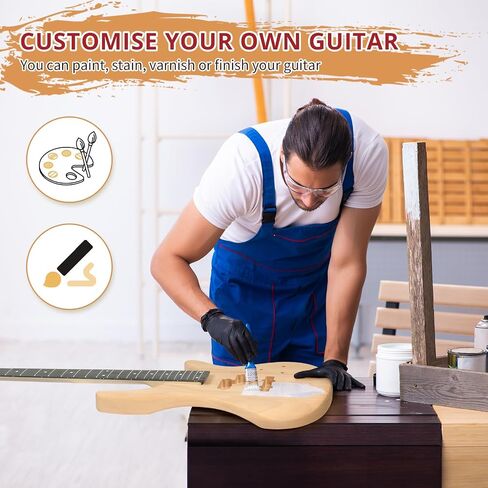 Ktaxon DIY Electric Bass Guitar with Mahogany Body, Ebony Fingerboard and Maple Neck, All Components Included Build Your Own Electric Guitar(KIB) in Saudi Arabia