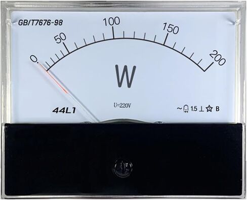 44L1 Single-Phase 220V AC Power Meter 100W 200W Pointer Wattmeter 80 * 100mm Current and Voltage 1Pcs in Kuwait