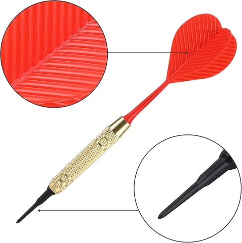accmor 12 pcs السهام الطرف الناعمة ، مجموعة السهام الطرف البلاستيكية 18G ، إرفاق 100 نصائح الاستبدال الأسود 2BA ، السهام الطرف الناعمة للوحة الذروة الإلكترونية/البلاستيكية in Saudi Arabia