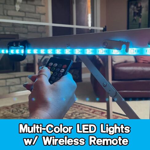 PartyLife 6 قدم × 3 قدم Ping Pong Table Tennis Table | متوسطة الحجم محمولة قابلة للطي داخلي في الهواء الطلق ping pong table table w/اختياري مصابيح LED | الأطفال والكبار | غرفة اللعبة | ليس بالحجم الكامل | طقم اللعبة in Kuwait