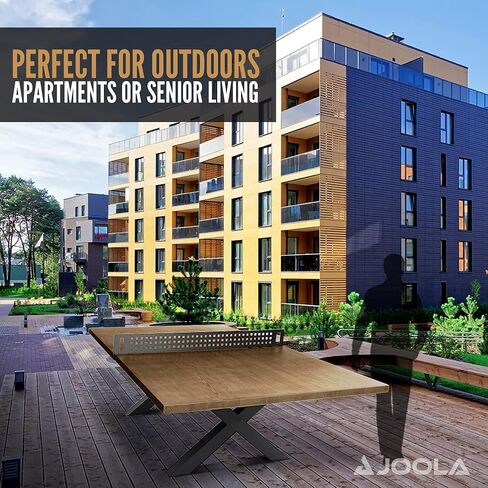 طاولة التنس في الهواء الطلق Joola - طاولة الطعام متعددة الاستخدامات طاولة الطعام - نظرة خشبية الخرسانة تشمل الفولاذ في الهواء الطلق Pong Net Set & Frame - Hybrid Indoor Outdoor Ping Pong Table in Saudi Arabia