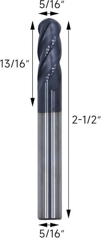 5/16in Ball Nose Solid Carbide End Mill,30 Degree Helix, 4 Flute,AlTiN Coated Bits Tool for Medium Hardness Steel, Brass, Iron in Saudi Arabia