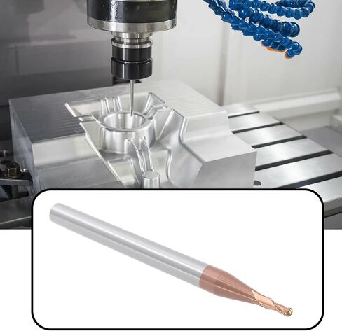 2Pcs 4mm Ball Nose End Mill AlTiN Coated HRC55 Tungsten Carbide for CNC Engraving in Saudi Arabia