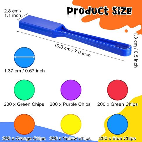 Yunsailing 606 Pcs Bingo Counting Chips Magnetic Wand Set 6 Colors Magnet Wand and Metal Chips Sensory Bin Filler for Kids Family Learning Science Group Game Sorting Classroom Educational Activities in Saudi Arabia