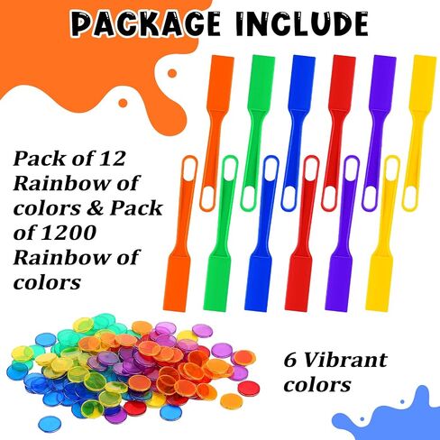 Yunsailing 606 Pcs Bingo Counting Chips Magnetic Wand Set 6 Colors Magnet Wand and Metal Chips Sensory Bin Filler for Kids Family Learning Science Group Game Sorting Classroom Educational Activities in Saudi Arabia