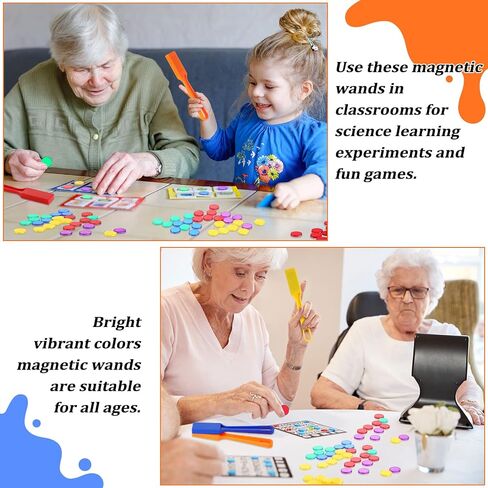 Yunsailing 606 Pcs Bingo Counting Chips Magnetic Wand Set 6 Colors Magnet Wand and Metal Chips Sensory Bin Filler for Kids Family Learning Science Group Game Sorting Classroom Educational Activities in Saudi Arabia