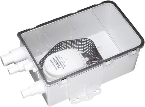 RV Shower Sump Pump Drain System Kit, 12V 750GPH Boat Marine RV Drain Kit Shower Multi Port Sump Box, Built in Automatic Bilge Pump in Kuwait