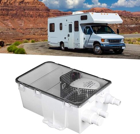 RV Shower Sump Pump Drain System Kit, 12V 750GPH Boat Marine RV Drain Kit Shower Multi Port Sump Box, Built in Automatic Bilge Pump in Kuwait
