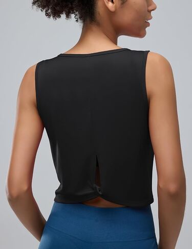 Womens Workout Tank Tops Athletic Crop Top Loose Fit Sleeveless Cropped Muscle Tanks Running Training White M in Kuwait
