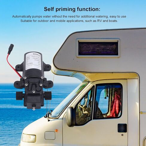 TOPINCN 12V Water Diaphragm Pump, 72W Self Priming Sprayer Pump, 0.9MPA High Power, Plastic and Copper Water Pressure Booster Pump for Car Washing, RVs, Boats, Marine, Irrigation (US Plug) in Saudi Arabia