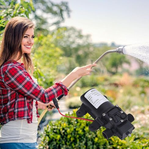 TOPINCN 12V Water Diaphragm Pump, 72W Self Priming Sprayer Pump, 0.9MPA High Power, Plastic and Copper Water Pressure Booster Pump for Car Washing, RVs, Boats, Marine, Irrigation (US Plug) in Saudi Arabia