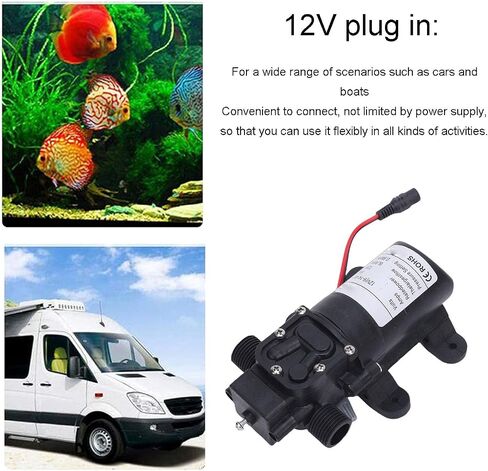 TOPINCN 12V Water Diaphragm Pump, 72W Self Priming Sprayer Pump, 0.9MPA High Power, Plastic and Copper Water Pressure Booster Pump for Car Washing, RVs, Boats, Marine, Irrigation (US Plug) in Saudi Arabia
