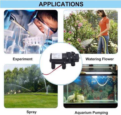 TOPINCN 12V Water Diaphragm Pump, 72W Self Priming Sprayer Pump, 0.9MPA High Power, Plastic and Copper Water Pressure Booster Pump for Car Washing, RVs, Boats, Marine, Irrigation (US Plug) in Saudi Arabia
