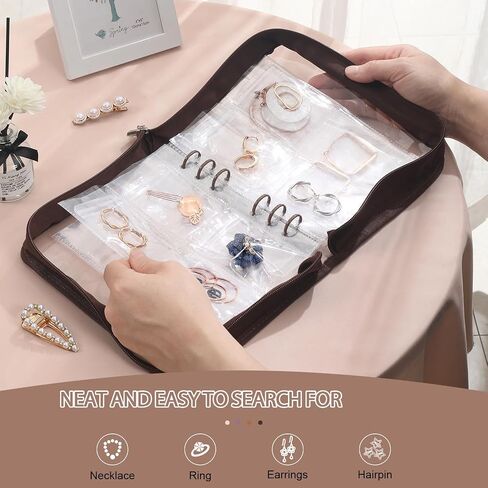 100pcs أكياس تخزين المجوهرات PVC حلقات أقراط كبيرة قلادات تخزين أكياس تخزين واضحة مع أكياس تعبئة المجوهرات المضادة للأكسدة السوسترية in Saudi Arabia