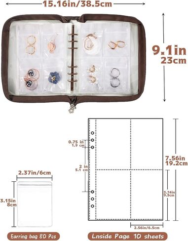 100pcs أكياس تخزين المجوهرات PVC حلقات أقراط كبيرة قلادات تخزين أكياس تخزين واضحة مع أكياس تعبئة المجوهرات المضادة للأكسدة السوسترية in Saudi Arabia