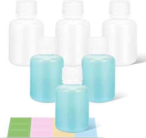 3.4oz Lab Reagent Bottle, Laboratory Grade Chemical Container, Sealed Leak-proof HDPE Pill Bottle, Plastic Sample Bottles（4pack translucent） in Saudi Arabia