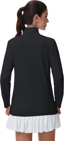 Magcomsen نساء 1/4 Zip Long Sleeve Rash Guard قمصان UPF 50 Quarter Zip Pullover Quick Dry Haking Tops Tops in Saudi Arabia