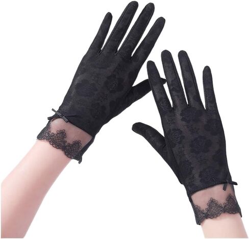 Driving Gloves Women's Ice Silk Breathable Thin Lace Touch Screen Non-slip(D) in Kuwait