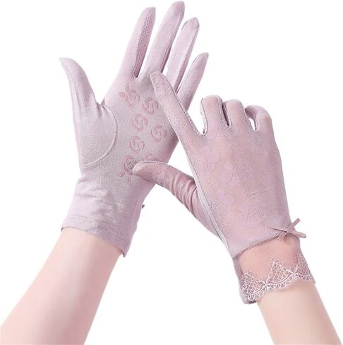 Driving Gloves Women's Ice Silk Breathable Thin Lace Touch Screen Non-slip(D) in Kuwait