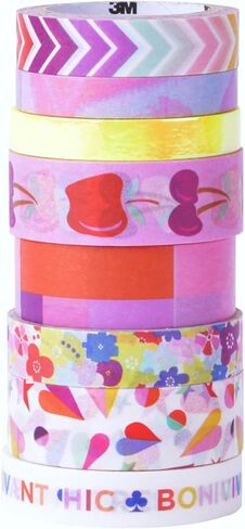 شريط Scotch Washi ، التصميم الحديث التجريدي ، 8 لفات ، رائعة للدورة الرصاصية ، Dragbooking و DIY ديكور (C1017-8-P19) in Saudi Arabia