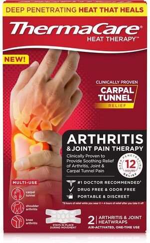 ThermaCare Arthritis Heat Wraps – Targeted Joint Pain Relief for Hands, Wrists & Knees – 8-Hour Therapeutic Heat Therapy, Flexible, Discreet & Portable – Drug-Free, (6 Count) in Kuwait