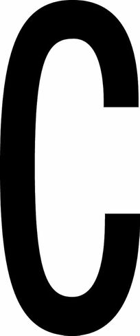 Aviditi "C" Vinyl Warehouse Letter Labels/Stickers, 4" x 2 1/8", Black/White, (Pack of 50 Labels) in Kuwait