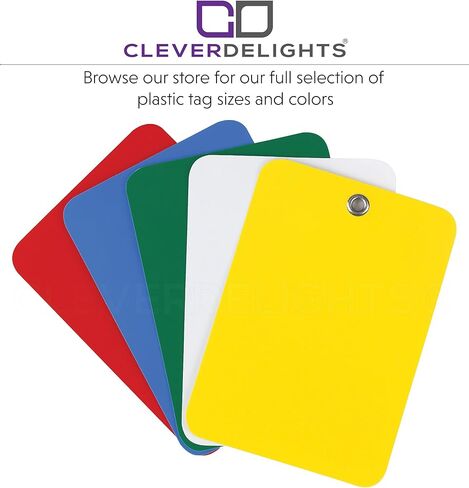 CleverDelights Plastic Tags - 3.5" x 2.5" - 100 Pack - Waterproof Heavy Duty Tear-Resistant - Indoor Outdoor Durable Inventory ID Tag (Red) in Saudi Arabia