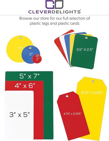 CleverDelights Plastic Tags - 3.5" x 2.5" - 100 Pack - Waterproof Heavy Duty Tear-Resistant - Indoor Outdoor Durable Inventory ID Tag (Red) in Saudi Arabia