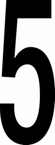 Aviditi "5" Vinyl Warehouse Number Labels/Stickers, 4" x 2 1/8", Black/White, (Pack of 50 Labels) in Saudi Arabia