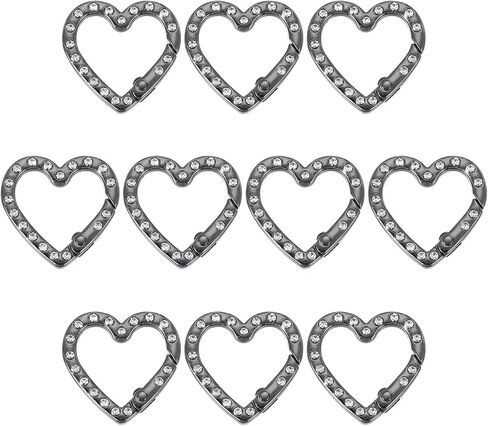 PATIKIL Heart Keychain Clips, Crystal Heart Key Ring Snap Hook Clip Zinc Alloy Trigger Spring Buckle in Saudi Arabia