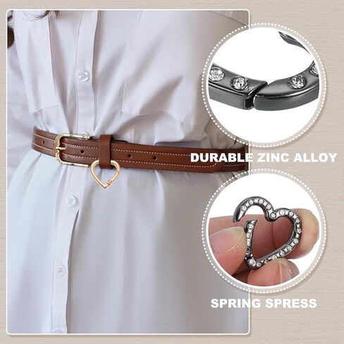PATIKIL Heart Keychain Clips, Crystal Heart Key Ring Snap Hook Clip Zinc Alloy Trigger Spring Buckle in Saudi Arabia