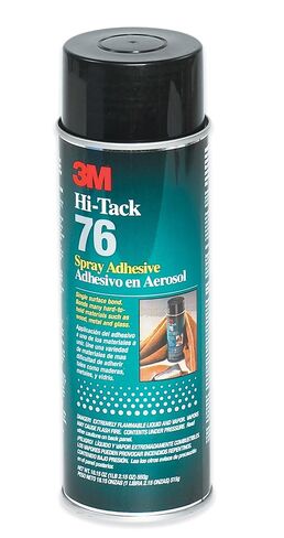 3M 76 Hi-Tack Spray Adhesive, 1 to 60 min Application Time, 24 fl oz Aerosol Can, Clear (Case of 12) in Saudi Arabia
