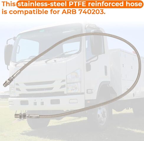الفولاذ المقاوم للصدأ PTFE خرطوم مقوى 40 "الطول - JIC - 4 أنثى أو 1/4" npt ذكر ، 870psi ، -40 درجة فهرنهايت إلى 400 درجة فهرنهايت ، متوافق مع ARB 740203 in Kuwait