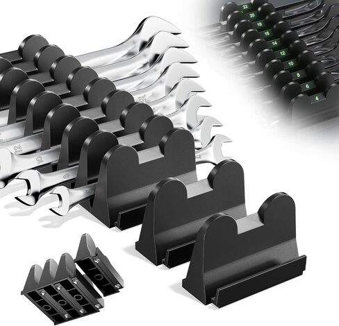 40pcs حامل منظم وجع وحددي - مجموعة تخزين مع Metric & Sae florescent label & anti slip mat ، رف مفصل لدرج صندوق الأدوات ، هدية للأدوات للميكانيكا المهنية الرجال in Saudi Arabia
