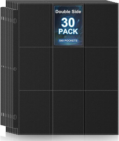 40 Pack 9 Pocket Page Protectors,720 Pockets Double Sided Card Holder Pages for a 3 Ring Binder, Card Protector Sheets Baseball Card Binder,Fit for MTG, TCG, Baseball Standard Cards in Kuwait