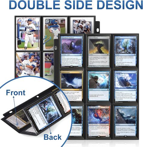 40 Pack 9 Pocket Page Protectors,720 Pockets Double Sided Card Holder Pages for a 3 Ring Binder, Card Protector Sheets Baseball Card Binder,Fit for MTG, TCG, Baseball Standard Cards in Kuwait