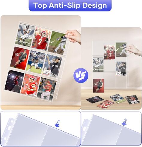 40 Pack 9 Pocket Page Protectors,720 Pockets Double Sided Card Holder Pages for a 3 Ring Binder, Card Protector Sheets Baseball Card Binder,Fit for MTG, TCG, Baseball Standard Cards in Kuwait