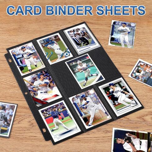 40 Pack 9 Pocket Page Protectors,720 Pockets Double Sided Card Holder Pages for a 3 Ring Binder, Card Protector Sheets Baseball Card Binder,Fit for MTG, TCG, Baseball Standard Cards in Kuwait