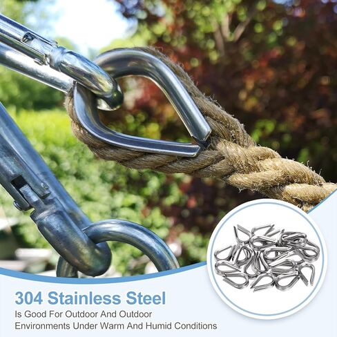 uxcell 3/16" M4 Stainless Steel Thimble, 304 Stainless Steel Wire Rope Cable Thimbles Rigging Marine Grade, Silver 25Pcs in Saudi Arabia
