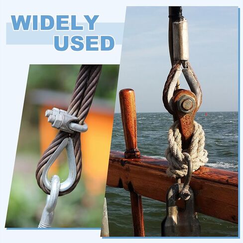 uxcell 3/16" M4 Stainless Steel Thimble, 304 Stainless Steel Wire Rope Cable Thimbles Rigging Marine Grade, Silver 25Pcs in Saudi Arabia