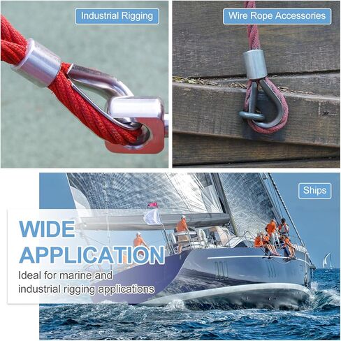 uxcell 3/16" M4 Stainless Steel Thimble, 304 Stainless Steel Wire Rope Cable Thimbles Rigging Marine Grade, Silver 25Pcs in Saudi Arabia