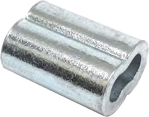 Zinc Plated Copper Swage Sleeves - Crimping Loop Sleeve for 3/32" Diameter Wire Rope and Cable - Zinc Plated Copper Double Barrel Crimp Sleeves - Zinc Plated Copper Sleeves for Wire (25) in Kuwait