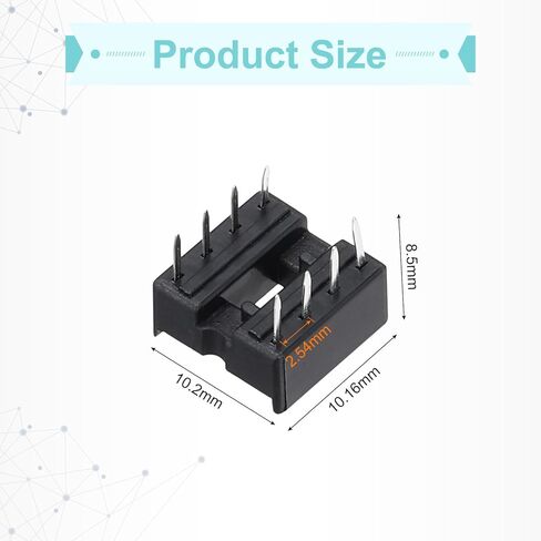 meccanixity 60pcs dip ic ic chip socket محول 8 pin ic ick it kit 2.54mm/0.1 "Pitch for Breadboard Project ، تصميم لوحة ثنائي الفينيل متعدد الكلور in Saudi Arabia