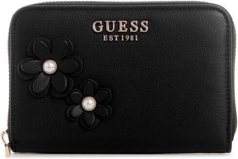 GUESS Zaria Medium Zip Around Wallet, Black in Saudi Arabia