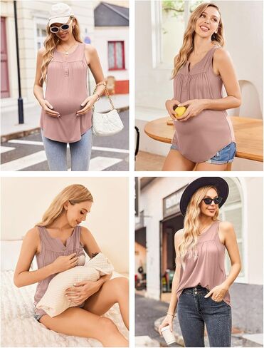 Ekouaer Women's Maternity Nursing Tank Tops Navy XL in Saudi Arabia