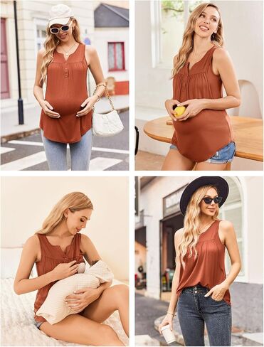 Ekouaer Women's Maternity Nursing Tank Tops Navy XL in Saudi Arabia