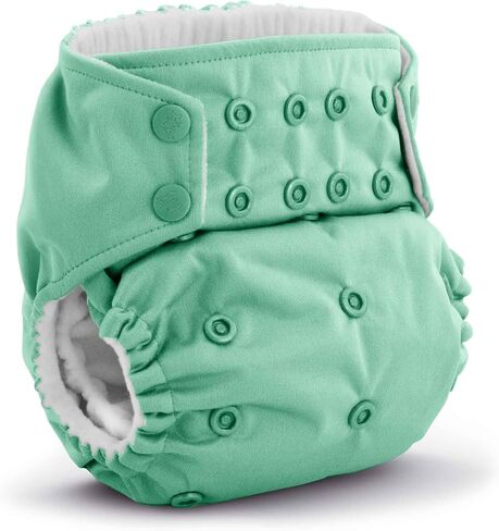 Kanga Care Rumparooz G3 Stay Dry Cloth Diaper Reusable One Size Pocket Diaper Patented Inner Double Gusset 2 pcs Microfiber Insert Soaker (6-55+ lbs) - Pine in Kuwait