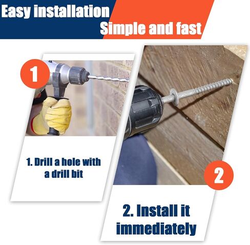 Tandefio 40 Pack 1/2 x 4'' Lag Screw Kit with Washers Hot Dip Galvanized Hex Lag Bolts Heavy Duty Wood Screws for Wood Decks Fences in Saudi Arabia