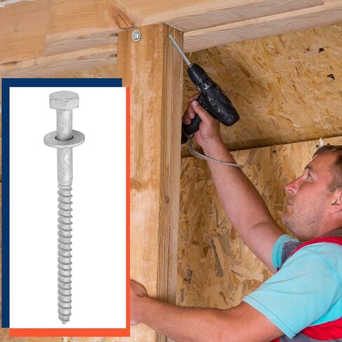 Tandefio 40 Pack 1/2 x 4'' Lag Screw Kit with Washers Hot Dip Galvanized Hex Lag Bolts Heavy Duty Wood Screws for Wood Decks Fences in Saudi Arabia