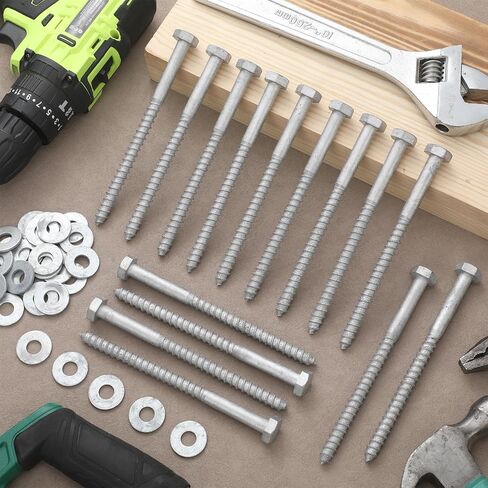 Tandefio 40 Pack 1/2 x 4'' Lag Screw Kit with Washers Hot Dip Galvanized Hex Lag Bolts Heavy Duty Wood Screws for Wood Decks Fences in Saudi Arabia
